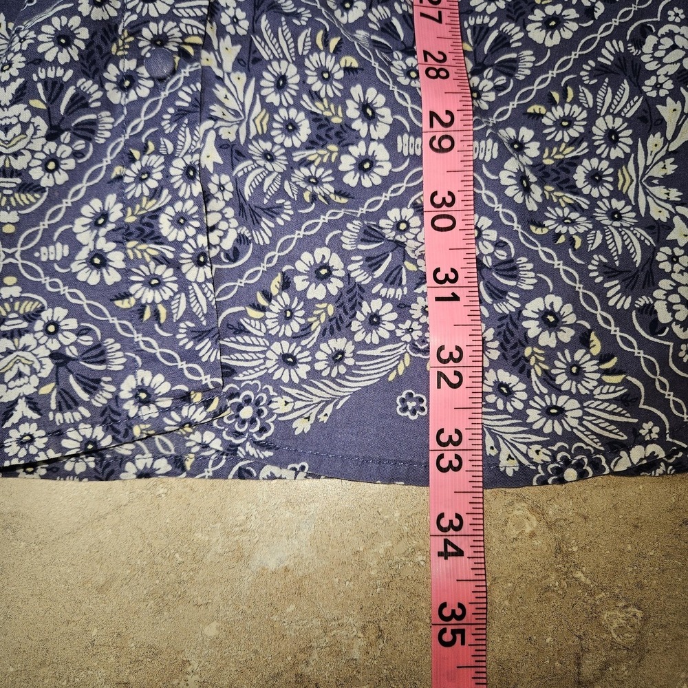 Victoria's Secret‎ Shirt Womens Large Blue Floral Bandana Button Down Nightshirt - Picture 8 of 10
